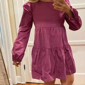 Mini ruffle magenta babydoll dress